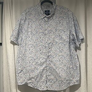 George Men's Casual BBQ Grill Beer Patterned Button Down Shirt 3XL